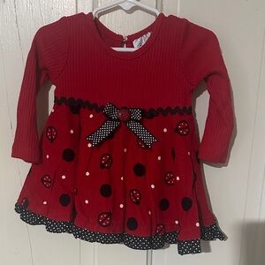 Rare Editions Red Polka Dot Ladybug Dress